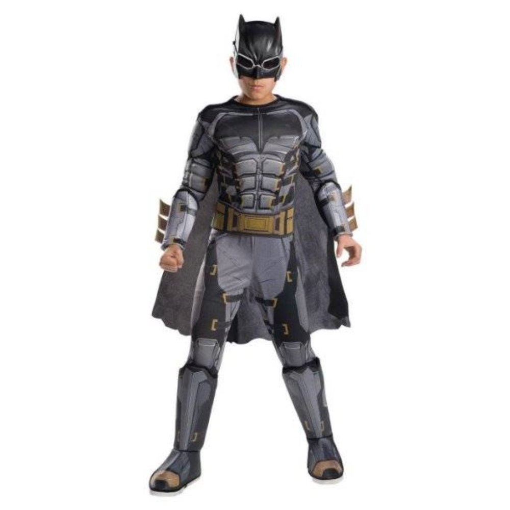 Batman Halloween Costume 12/14 Justice League Black Muscle Jumpsuit 4 Pc Boys